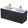 Oristo Siena 120 cm Czarny Mat Szafka z umywalką Amelia (OR45-SD2S-120-8+UME-AM-120-92-D)