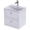 Oristo MonteBianco 60 cm Biały Mat Szafka z umywalką Amelia (OR47-SD2S-60-2+UME-AM-60-92)