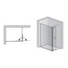 SanSwiss Cadura CADUO Gold Walk-In Ścianka Wolnostojąca L NA WYMIAR (100-120 cm) Szkło Przezroczyste (CADUOGSM11207)
