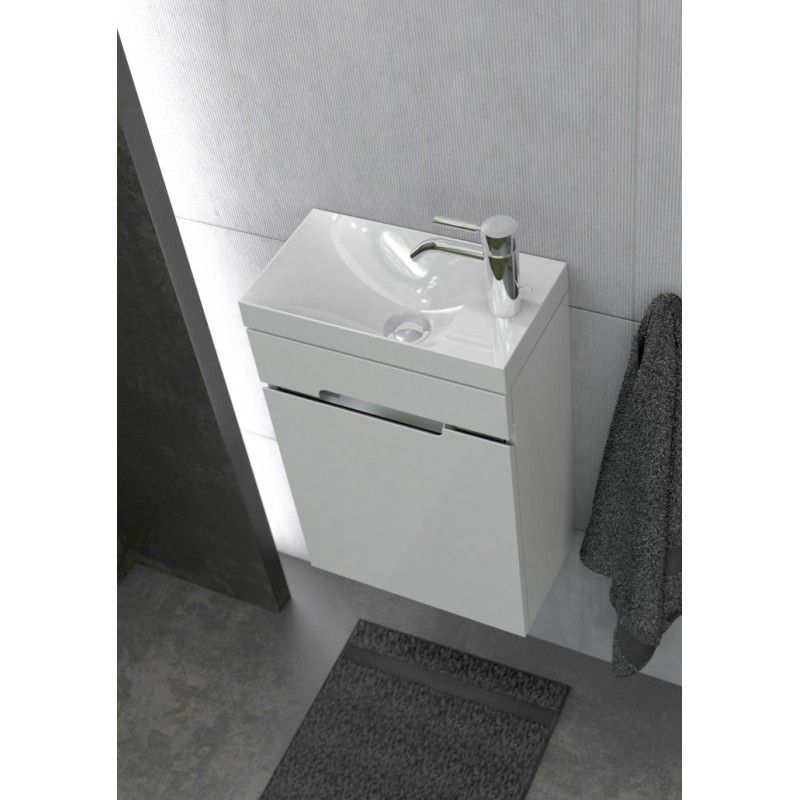 Oristo Silver MINI 40 cm Biały Połysk Szafka z umywalką (OR33-ZD1D-40-1)