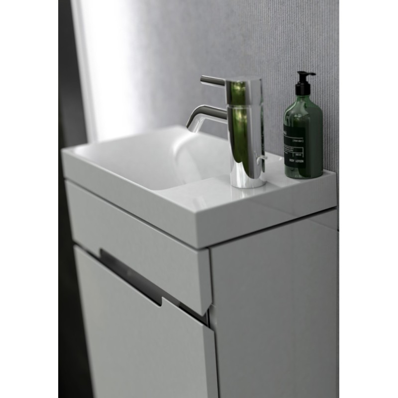 Oristo Silver MINI 40 cm Biały Połysk Szafka z umywalką (OR33-ZD1D-40-1)