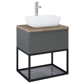 Elita Look Stelaż Podszafkowy Czarny 60 cm z Półką Szklaną (RE150600107160)