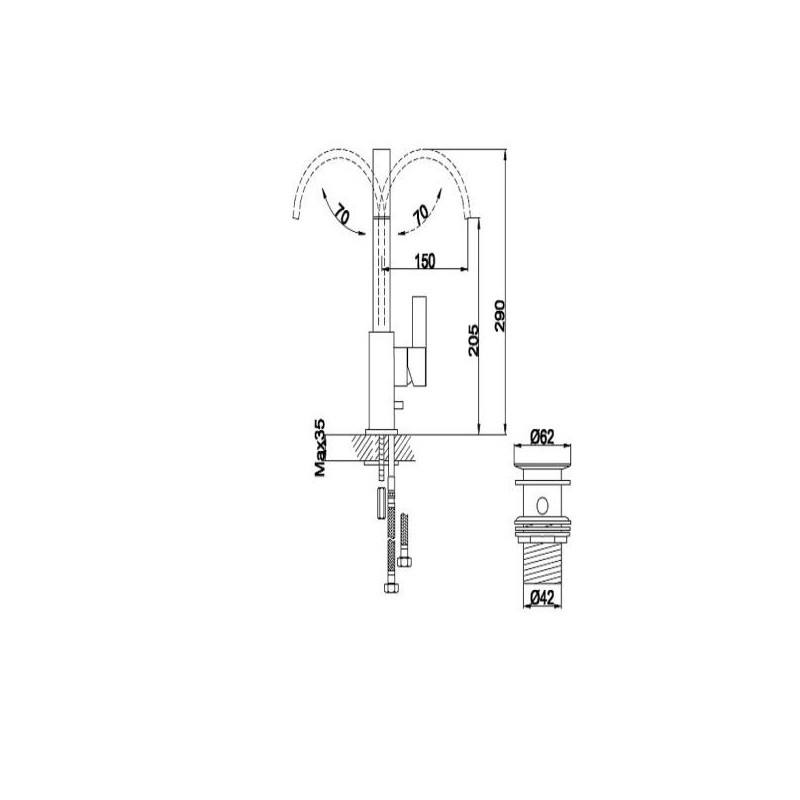 Kohlman Dexame QB150D Bateria umywalkowa