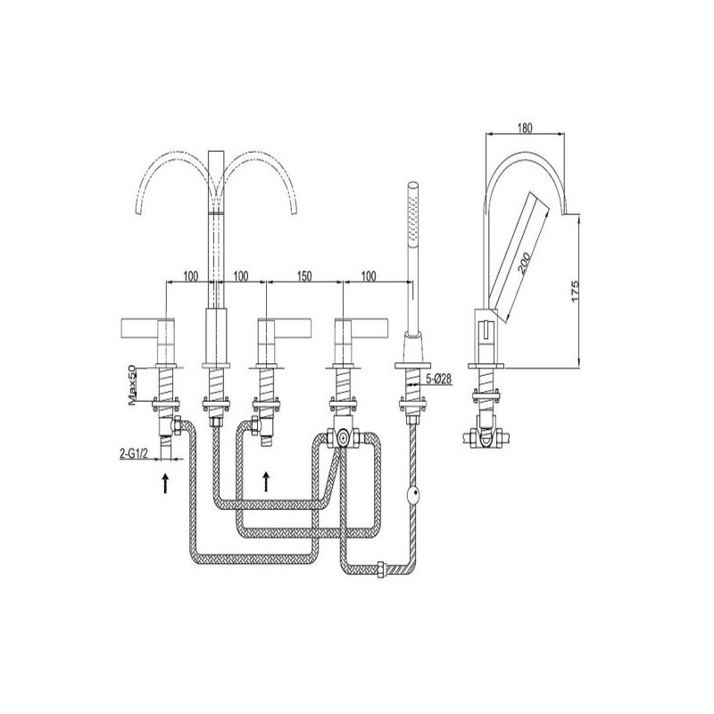 Kohlman Dexame QB242D Bateria wannowa
