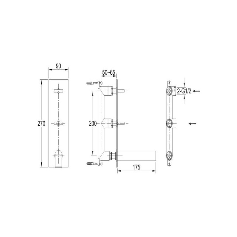 Kohlman Nexen-S SQW196U Bateria umywalkowa
