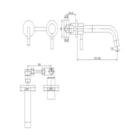 Kohlman Roxin QW180R Bateria umywalkowa