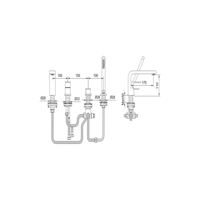 Kohlman Saxo QB244S Bateria wannowa