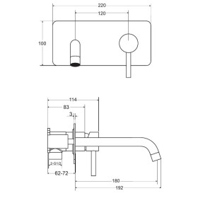 Besco Illusion Bateria Umywalkowa Podtynkowa Czarny Mat