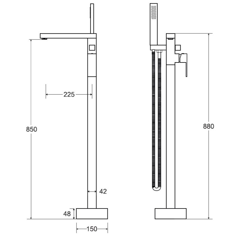 Besco Varium Bateria Wannowa Wolnostojąca Chrom