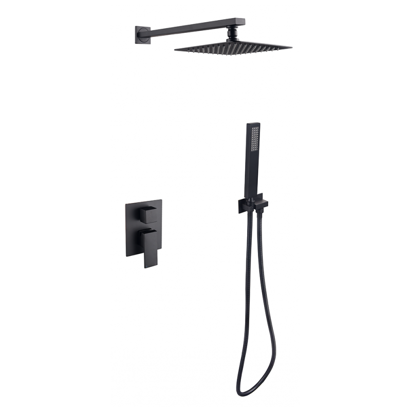 Besco Varium/Modern Zestaw Prysznicowy Podtynkowy II Czarny Mat