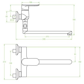 Laveo Appia Bateria Wannowa Ścienna Z Ruchomą Wylewką (BLP 01FD)