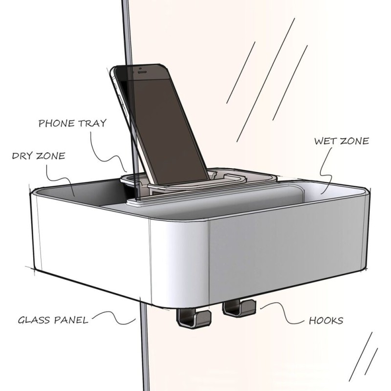 Tiger 2-Store Przypinana Półka Prysznicowa Biała (1500310146)