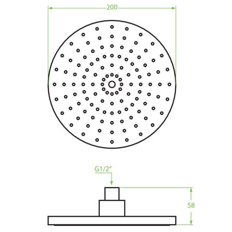 Laveo Rondo Deszczownia Górna 200 mm (NLX 0DAD)