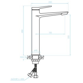 Kuchinox Alanis Bateria Umywalkowa stojąca Nablatowa Biały/Złoto (BQI_62ND)