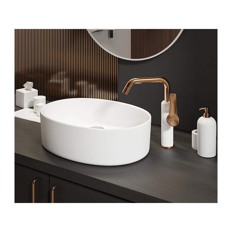 Kuchinox Alanis Bateria Wannowa Ścienna Bez Zestawu Natryskowego Czarny/Różowe Złoto (BQI 810D)