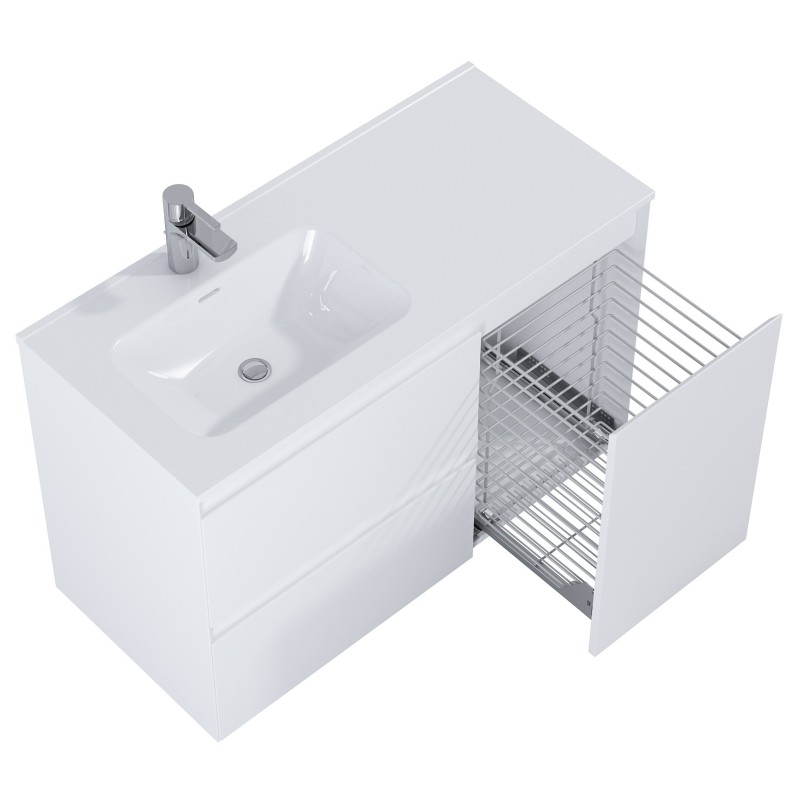 Elita Split White Matt Szafka Pod Umywalkę Z Koszem Cargo 100 cm L (RE011006055290)