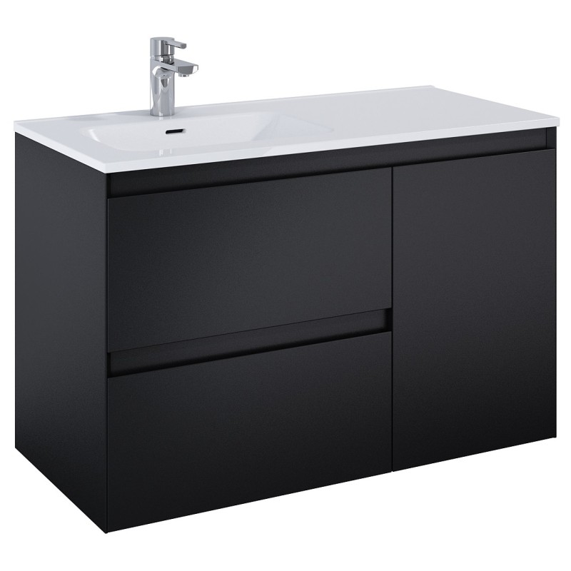 Elita Split Black Matt Szafka Pod Umywalkę Z Koszem Cargo 100 cm L (RE011006057160)