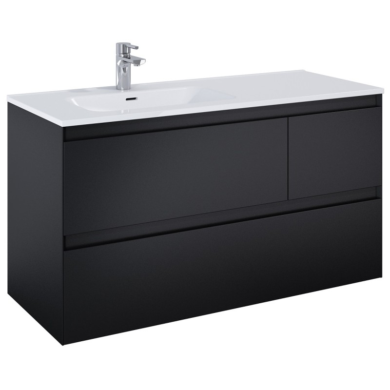 Elita Split Black Matt Szafka Z Umywalką Skappa 120 cm (RE012006157160+RE041204168060)
