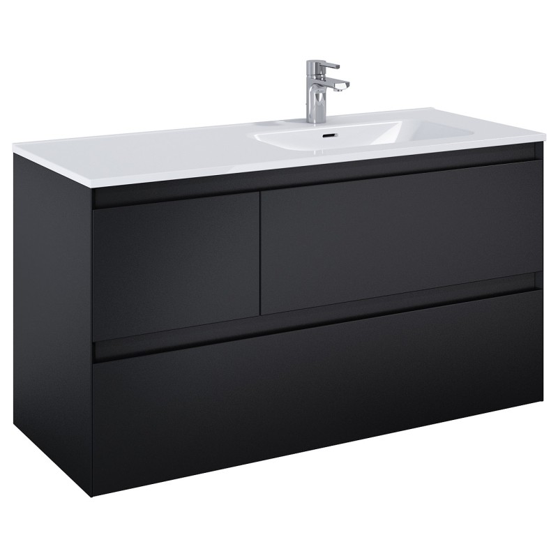 Elita Split Black Matt Szafka Z Umywalką Skappa 120 cm (RE012005157160+RE041205168060)