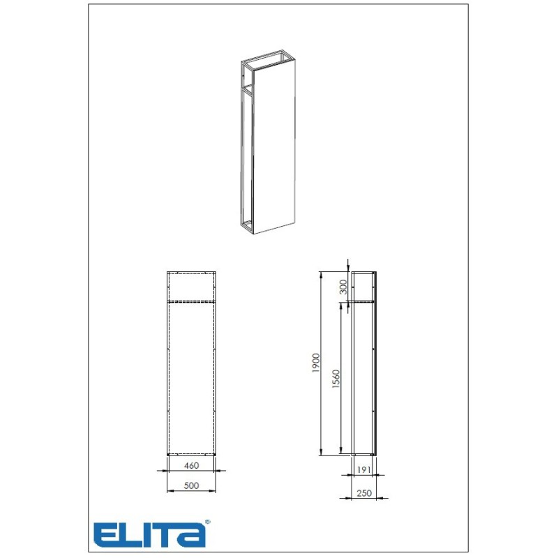 Elita Indus Lustro Stojące Dąb Canela/Black Matt 50/190 cm (RE060500027160)