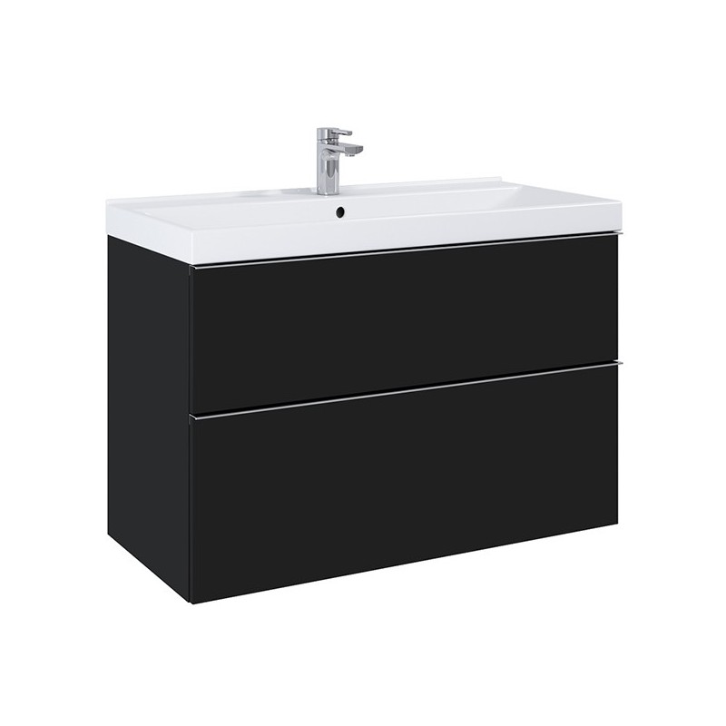 Elita Look Black Matt Szafka 2S Z Umywalką Maxxi 100 cm (RE011000027160+RE041000078060)