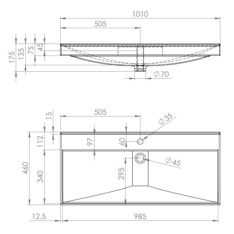 Elita Look Black Matt Szafka 2S Z Umywalką Maxxi 100 cm (RE011000027160+RE041000078060)