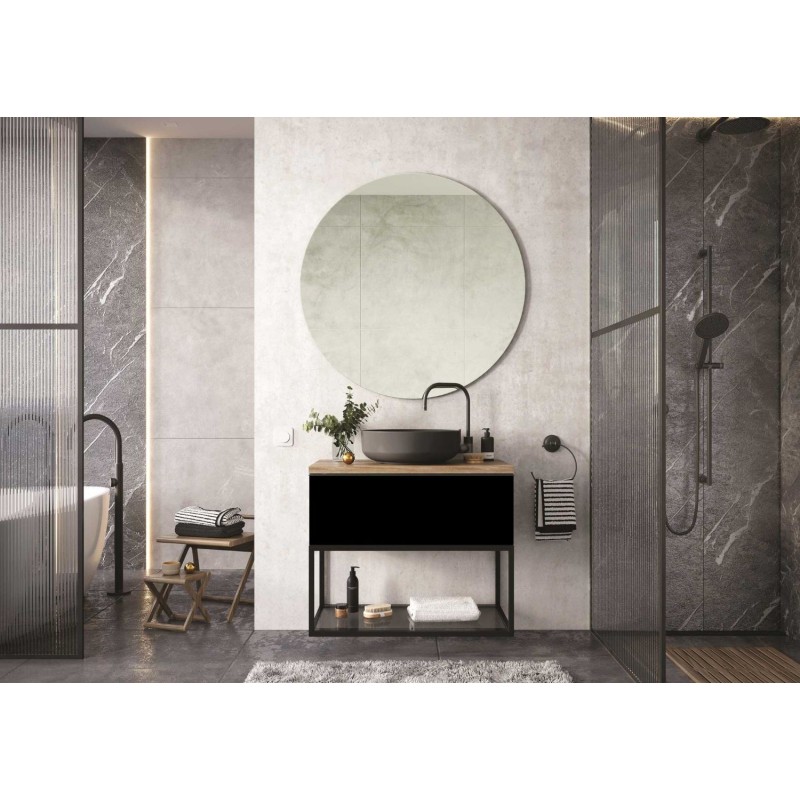 Elita Look Black Matt Szafka 2S Z Umywalką Skappa 100 cm (RE011000027160+RE041003068060)