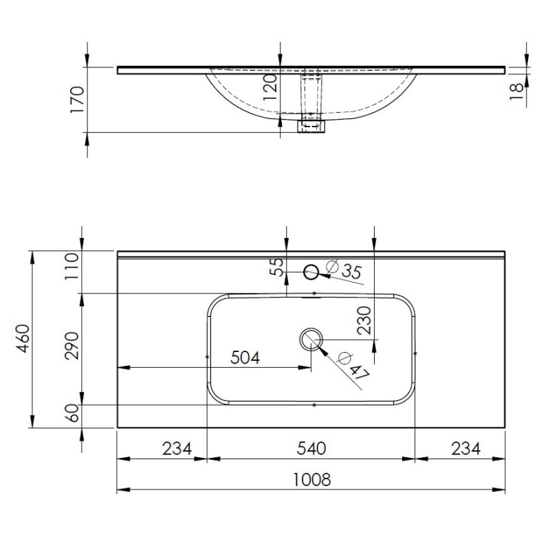 Elita Look Dąb Canela Szafka Z Umywalką Skappa 60 cm (RE010603027050+RE040603068060)