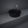 Rak Ceramics Feeling Umywalka Slim Nablatowa Okrągła 42 cm Czarny Mat (FEECT4200504A)