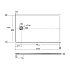 Rak Ceramics Feeling Brodzik Prostokątny 100x160 cm Beż (RFST100160S505)
