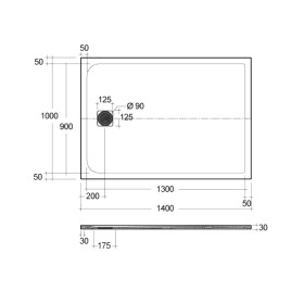 Rak Ceramics Feeling Brodzik Prostokątny 100x140 cm Beż (RFST100140S505)