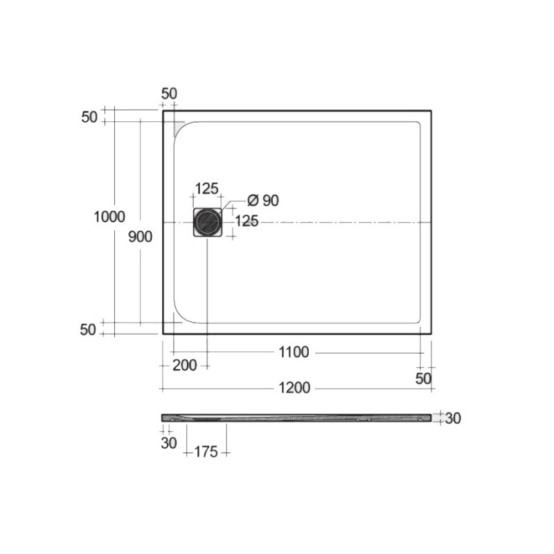 Rak Ceramics Feeling Brodzik Prostokątny 100x120 cm Beż (RFST100120S505)