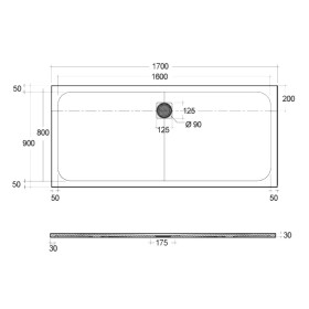 Rak Ceramics Feeling Brodzik Prostokąt 90x170 cm Beż (RFBR090170S505)
