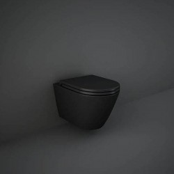 Rak Ceramics Feeling Zestaw Miska WC Podwieszana Rimless Czarny Mat + Deska WC (FEEL5SET)