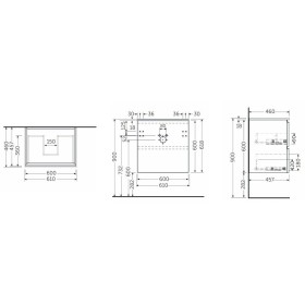Rak Ceramics Joy Zestaw Umywalka & Szafka Podumywalkowa Podwieszana 60 cm Szara (SETJOYWH060UGY)