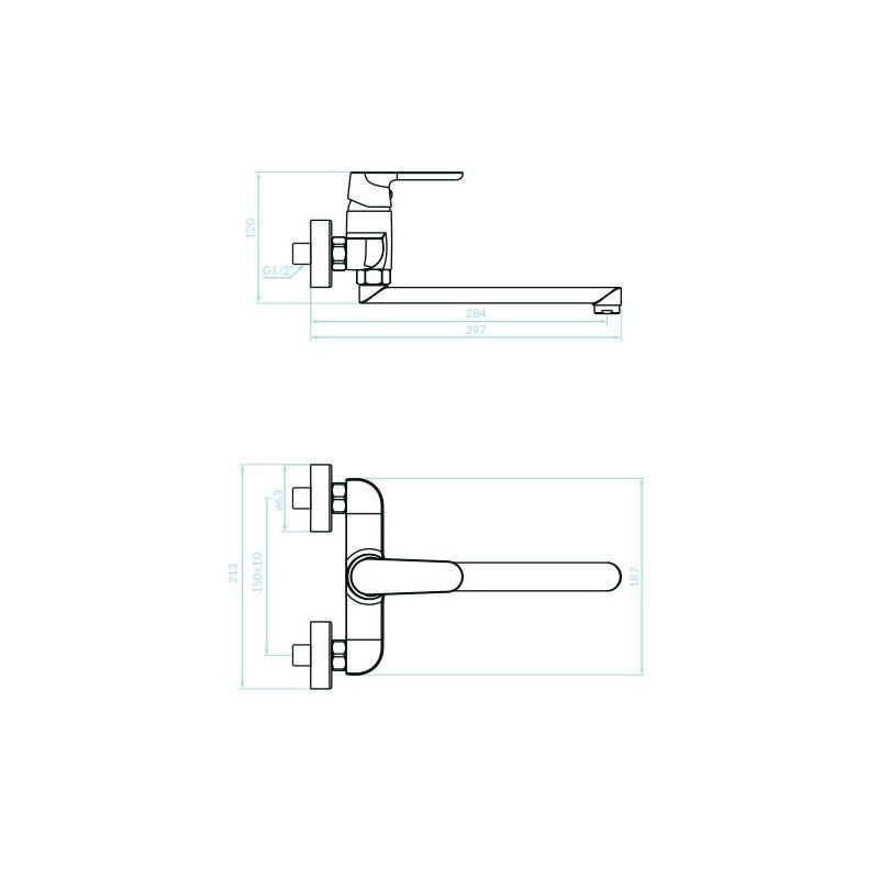 Kuchinox Dima Bateria Zlewozmywakowa Ścienna Czarna (BQD 780D)