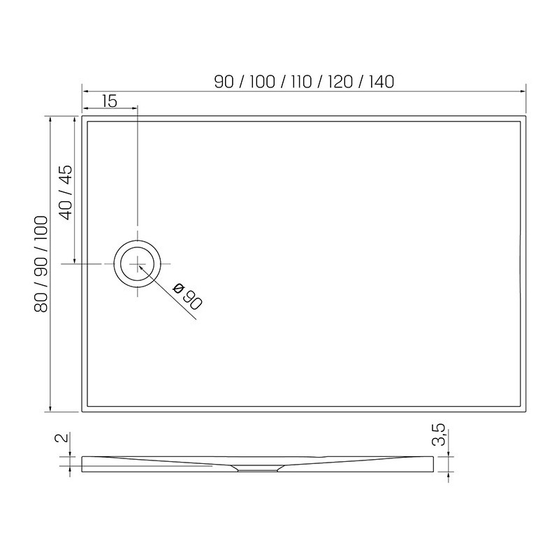 New Trendy Nex Brodzik Posadzkowy Prostokątny Konglomeratowy 120x90 cm (B-0462)
