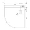 New Trendy Mori Brodzik Posadzkowy Półokrągły Szary 90x90 cm (B-0473)