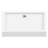 New Trendy Columbus Brodzik Zintegrowany Prostokątny Biały 120x80 cm (B-0333) Stelaż