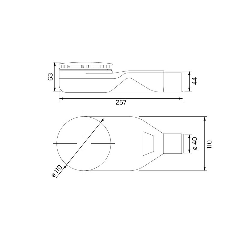 New Trendy Thino Syfon Brodzikowy PP Chrom Połysk 110 mm (S-0038)