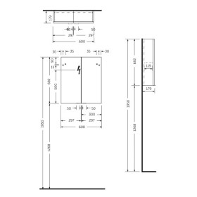 Rak Ceramics Joy Szafka Wisząca z Lustrem 60 cm (JOYMC06002)