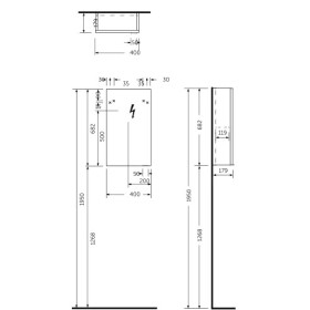 Rak Ceramics Joy Szafka Wisząca z Lustrem 40 cm (JOYMC04001)