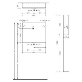 Rak Ceramics Joy Szafka Wisząca z Lustrem 80 cm (JOYMC08002)