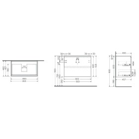Rak Ceramics Joy Zestaw Umywalka & Szafka Podumywalkowa Podwieszana 80 cm Orzech Moka (SETJOYWH080MOK)