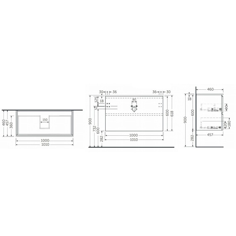 Rak Ceramics Joy Zestaw Umywalka & Szafka Podumywalkowa Podwieszana 100 cm Dąb Skandynawski (SETJOYWH100SOK)