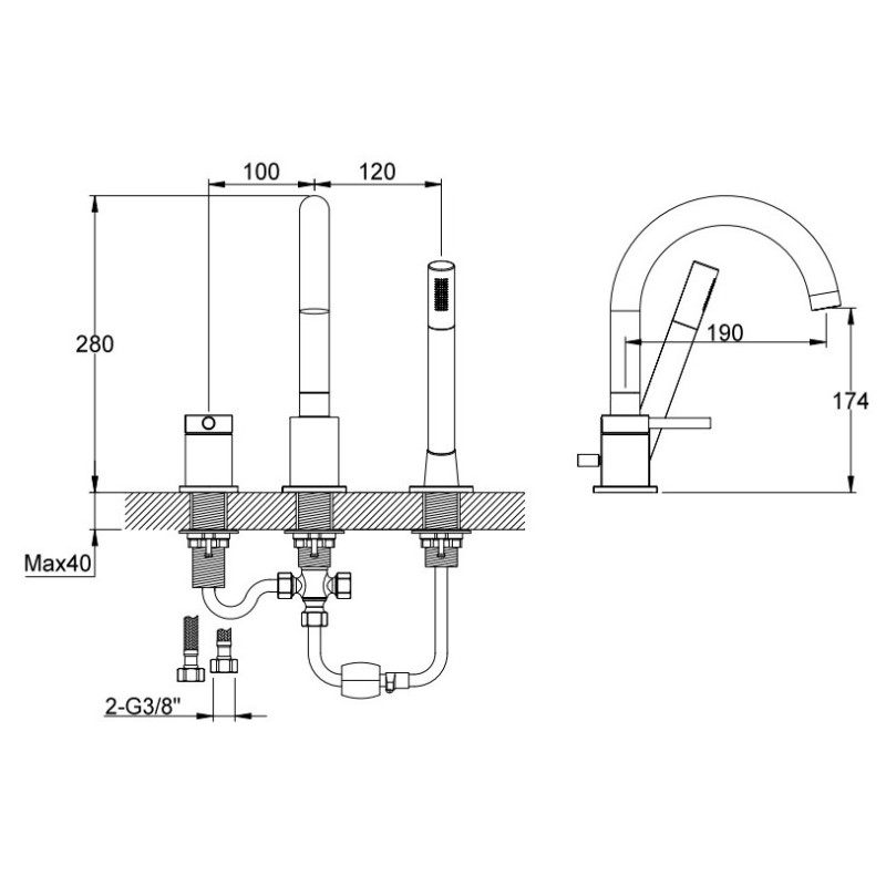 Kohlman Axel Chrom Bateria wannowa (QB241A)