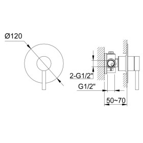 Kohlman Axel Chrom Zestaw Prysznicowy Podtynkowy Z Deszczownicą 25 cm (QW220AR25)