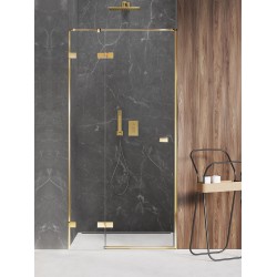 New Trendy Avexa Gold Shine Drzwi Prysznicowe Pojedyncze Lewe 90x200 cm Szkło Przezroczyste (EXK-1632)