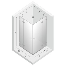 New Trendy Avexa Gold Shine Kabina Prysznicowa Narożna Kwadratowa Drzwi Podwójne 110x110 cm Szkło Przezroczyste (EXK-1866)