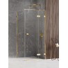 New Trendy Avexa Gold Shine Kabina Prysznicowa Prostokątna Drzwi Pojedyncze Prawe 80x90 cm Szkło Przezroczyste (EXK-1649)